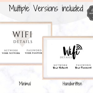 Wifi Password Sign, Editable Wifi Sign Printable Template, Be Our Guest Sign, Wi-fi password sign, Airbnb Guest Room, Wall Art, Landscape image 9