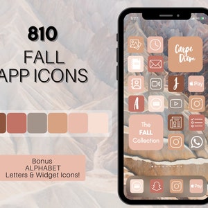 Fall Theme iOS 14 App Icons, 815 Autumn iPhone App Icons, Fall Aesthetic Home Screen Icon & Widget, App Icons, App Icon Covers, App Pack