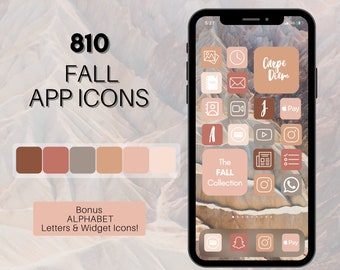 Fall Theme iOS 14 App Icons, 815 Autumn iPhone App Icons, Fall Aesthetic Home Screen Icon & Widget, App Icons, App Icon Covers, App Pack