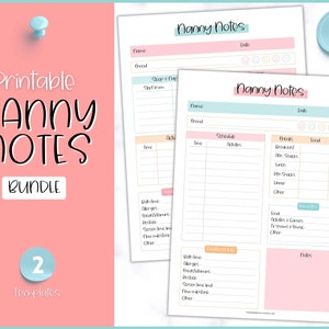 Guida per la babysitter e foglio informativo, modello di appunti per la tata, resoconto del programma della tata per il bambino, lista di controllo della tata, raccoglitore dell&#39;agenda della tata, registro giornaliero del bambino