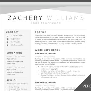Modelo de currículo de 2 páginas Word. Modelo de CV Profissional, Design de CV, Modelo de Currículo Executivo, Curriculum Vitae Limpo, Minimalista, ATS, Grátis