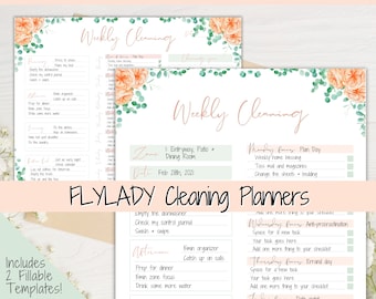 FLYLADY Putzplaner Bundle! Tägliche Routine, Kontrolljournal, Fly Lady-Zonen, Checkliste für die Reinigung, Reinigungsplan, wöchentliche Hausarbeit