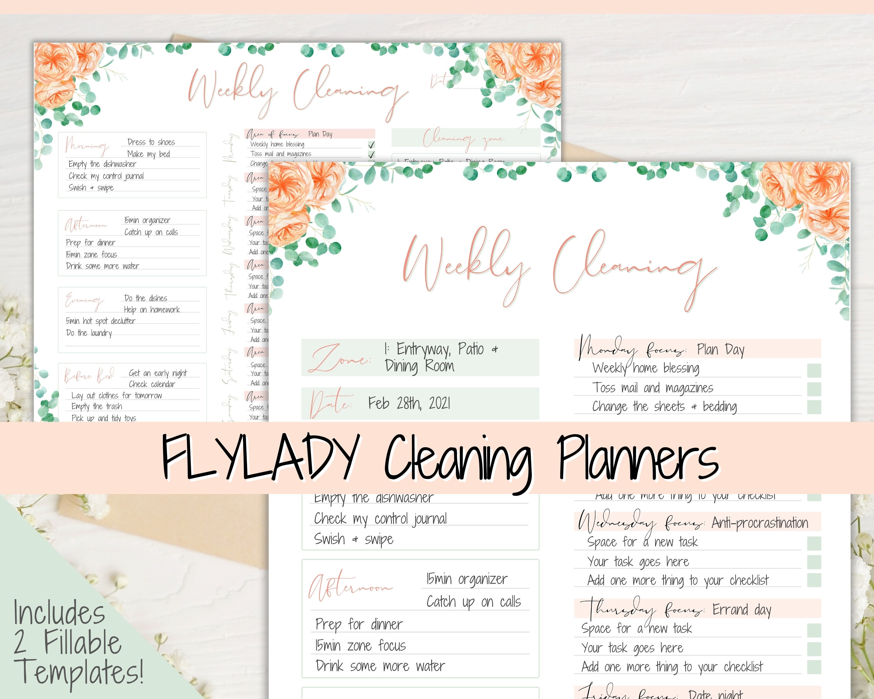 FLYLADY Cleaning Planner Bundle Daily Control - Etsy