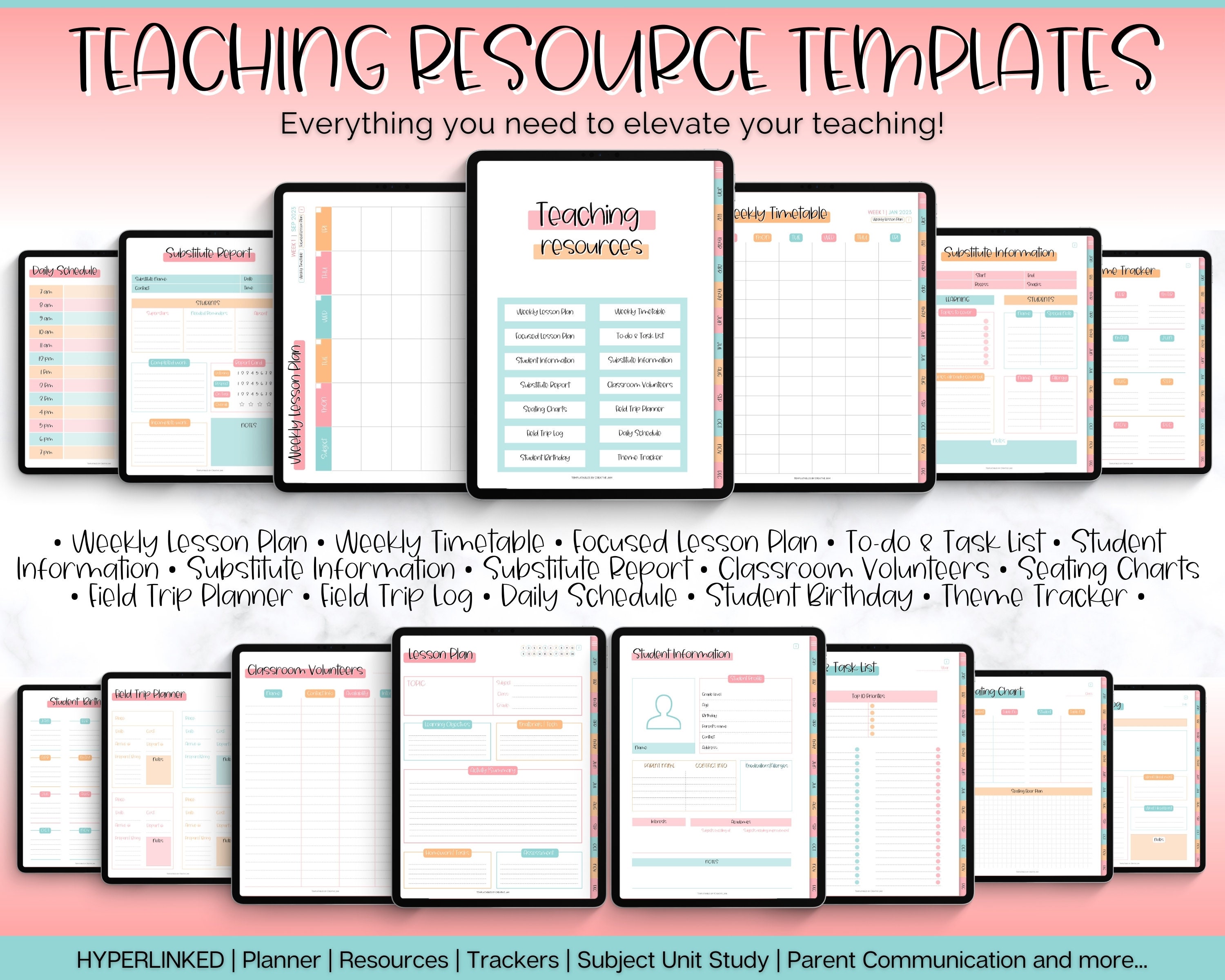 Teacher Planner, Digital 2024 & 2025 Academic Planner, Lesson Plan ...