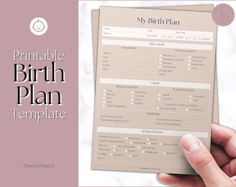 Birth Plan Template Printable Postpartum Planner Birth - Etsy Australia