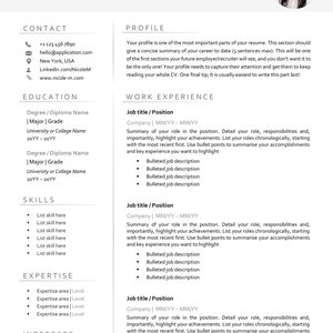 CV TEMPLATE Resume Word. Professional Resume Template. Minimalist Executive. CV template free. Resume Template Bundle. Curriculum Vitae image 9