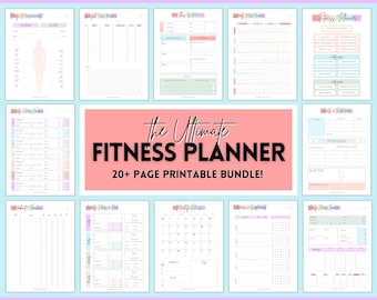 Fitness Planner, Weight Loss Tracker, BUNDLE, Workout Planner Fitness Journal, Wellness, Health Goal, Meal Planner, Self Care, Habit Tracker