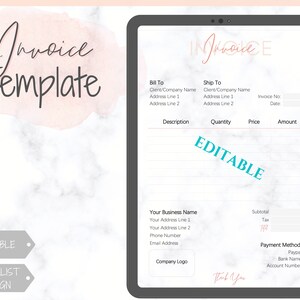INVOICE TEMPLATE Order Form EDITABLE Custom Receipt Template - Etsy