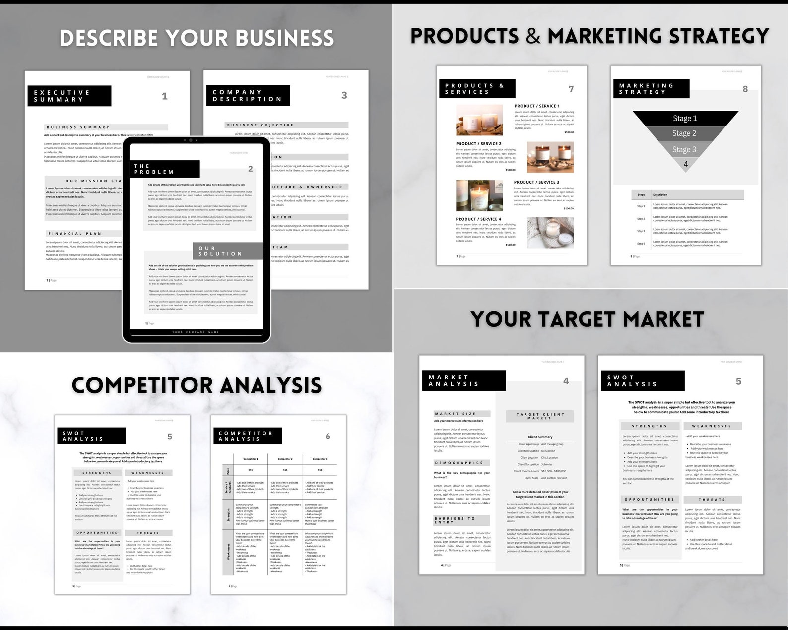 Business Plan Template GOOGLE DOCS Small Business Planner Etsy