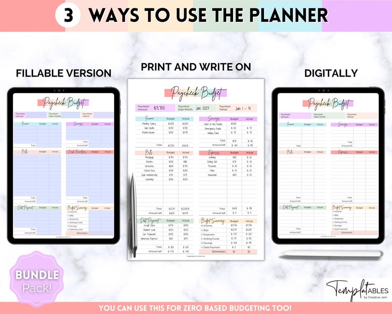 Paycheck Budget Planner, EDITABLE Budget by Paycheck Template, PDF Printable Budget Tracker, Finance Planner, Zero Based Budget Sheet Binder image 6