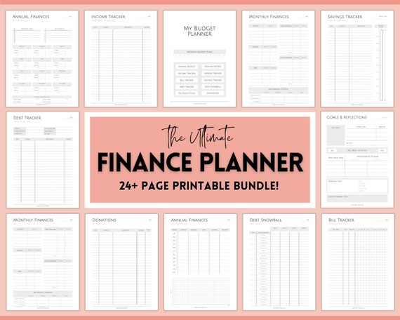 Paper Party Supplies Finance Planner Budgeting Planner Printable 