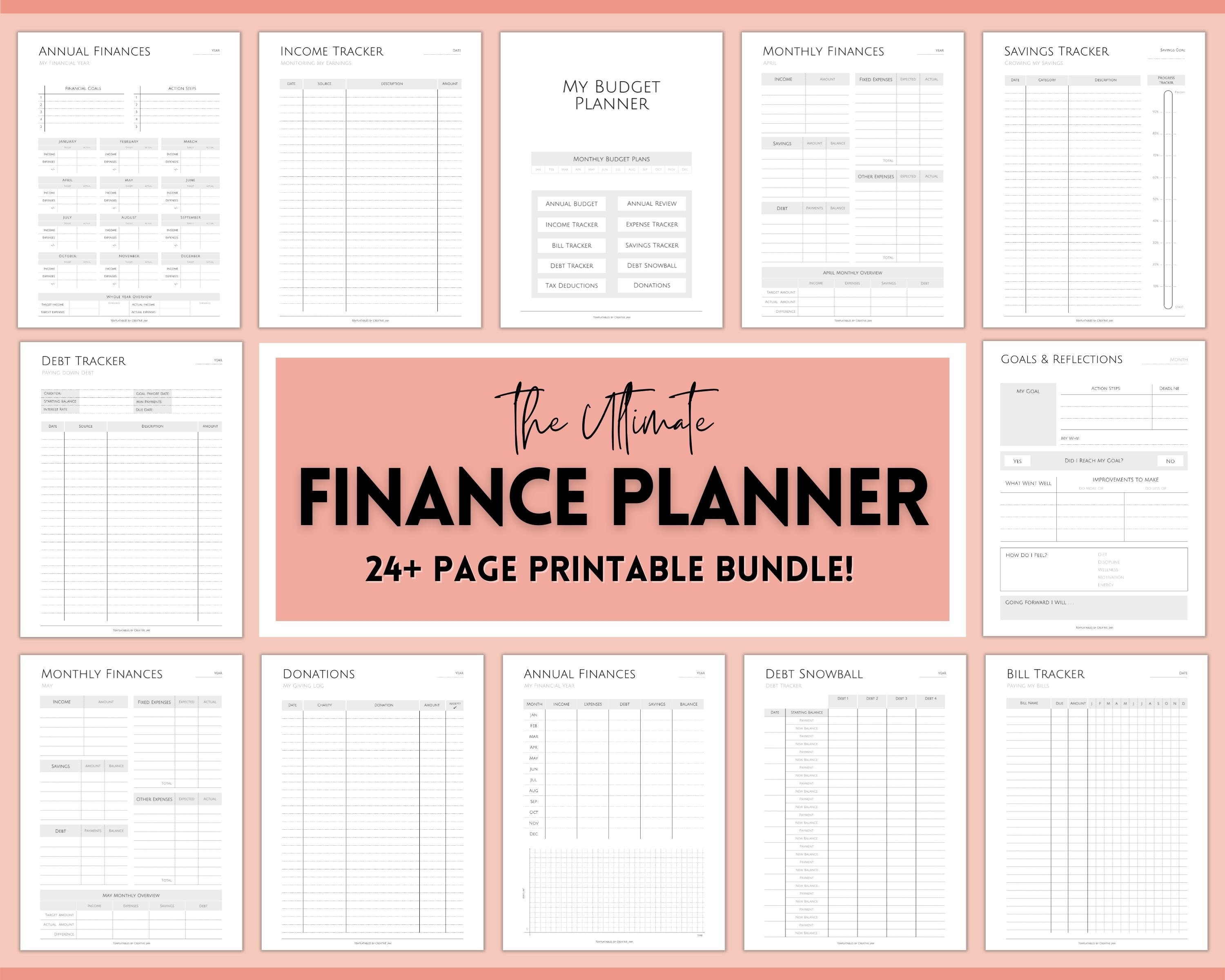 A5 Finance Planner BUNDLE Budget Planner Templates, Financial Savings  Tracker Printable Binder, Debt, Bills, Spending, Expenses Tracker 