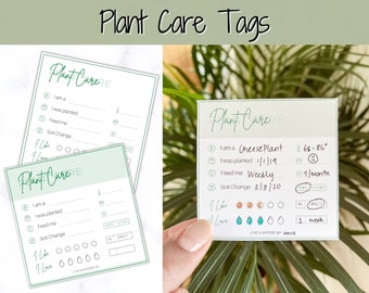 PLANT CARE Instructions Card, Printable Plant Tags, DIGITAL Care Card, Plant Sitter Gift, Plant Planner, Guide, Houseplant Garden Labels