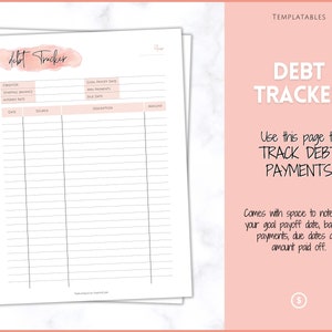 DEBT PAYOFF TRACKER, Debt Snowball, Debt Tracker Printable, Dave Ramsey, Debt Zahlungen, Finanzplaner, Haushaltsplaner, schuldenfreier Fortschritt, Bild 3