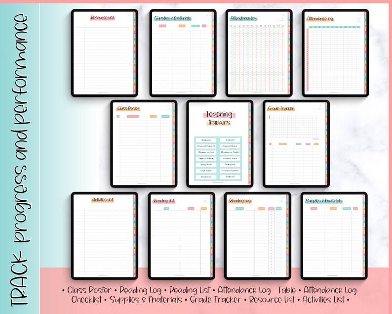 Progress D Tablet Teacher Planner, Digital 2024 & 2025 Academic Planner, Lesson Plan ...