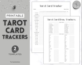 Tarot Card Trackers, Monthly Readings, Learn tarot card readings, Tarot Spreads, Beginner Tarot Planner workbook, Grimoire, Cheat Sheets