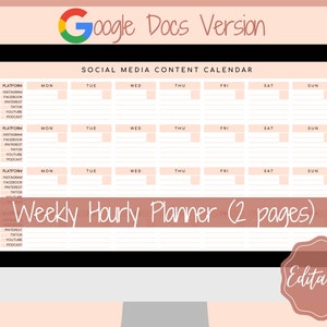 Social Media Planner Printable. Content Creation Calendar. Instagram ...