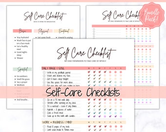 Self Care Planner, Self-Care Checklist, Selfcare Journal Tracker, Wellness Planner Printable, Daily Wellbeing, Mindfulness Mental Health Kit