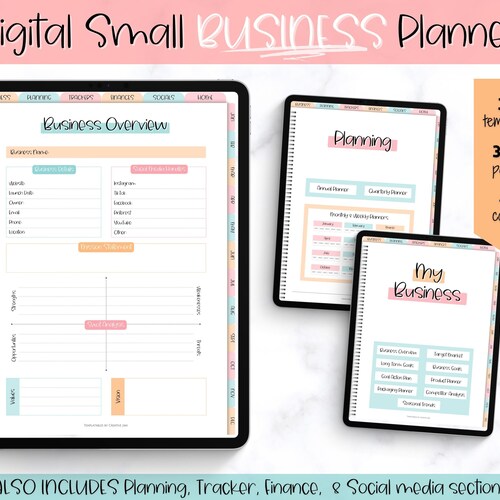 Digital Planner for Small Business Undated Trackers Social Etsy