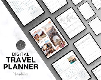 GoodNotes Travel Planner, Digital Travel Journal, travel itinerary, trip templates, vacation diary, iPad, digital notebook, packing list