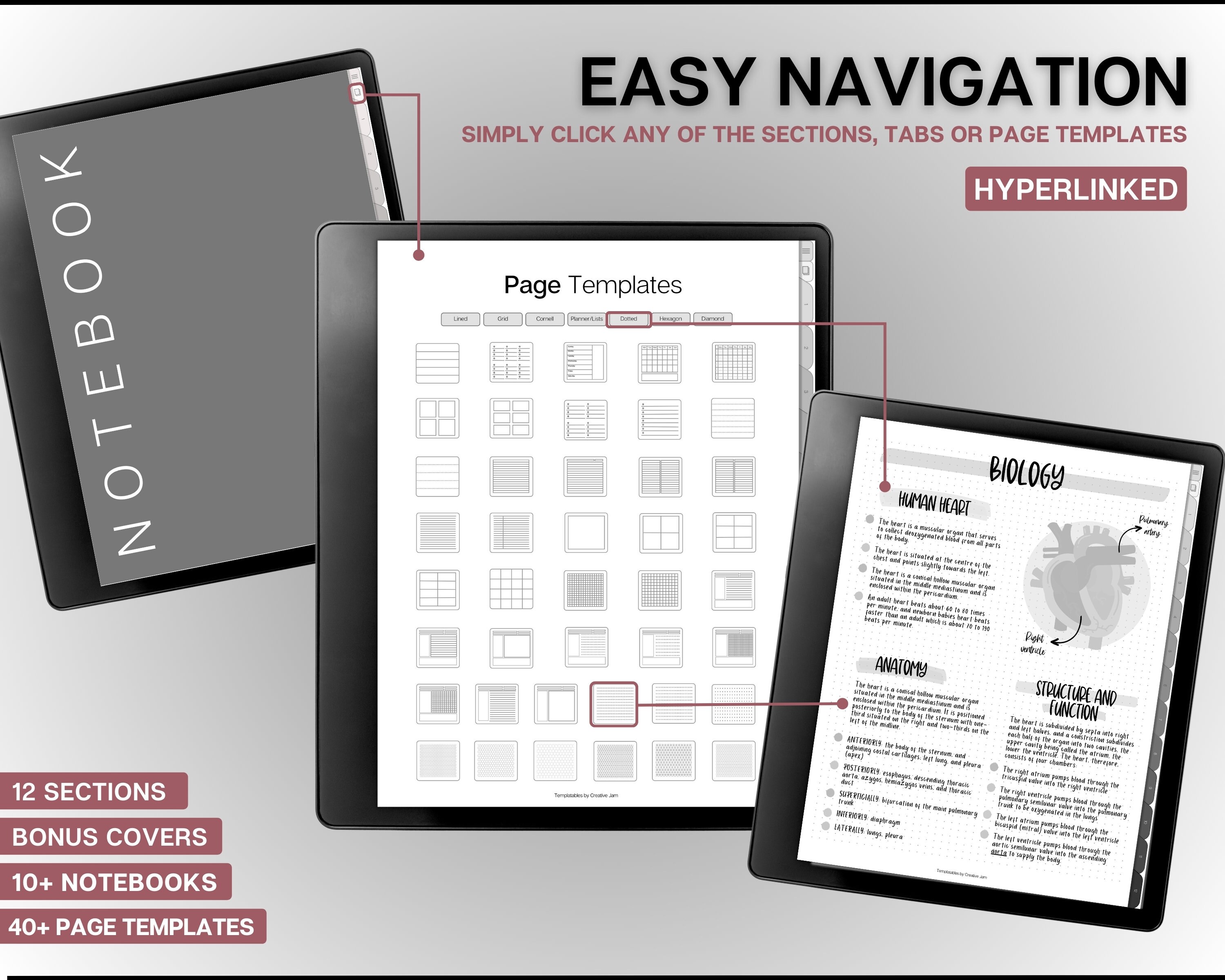 Digital Notebook, Kindle Scribe, 40+ Page Templates, Hyperlinked Note ...