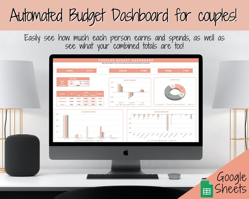 COUPLES Budget Planner Google Sheets Budget Spreadsheet Etsy