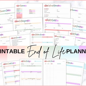 End of life planner, with Medical, Death, Estate, Funeral planning, Emergency Binder, Prepare just in case, What if binder, Household