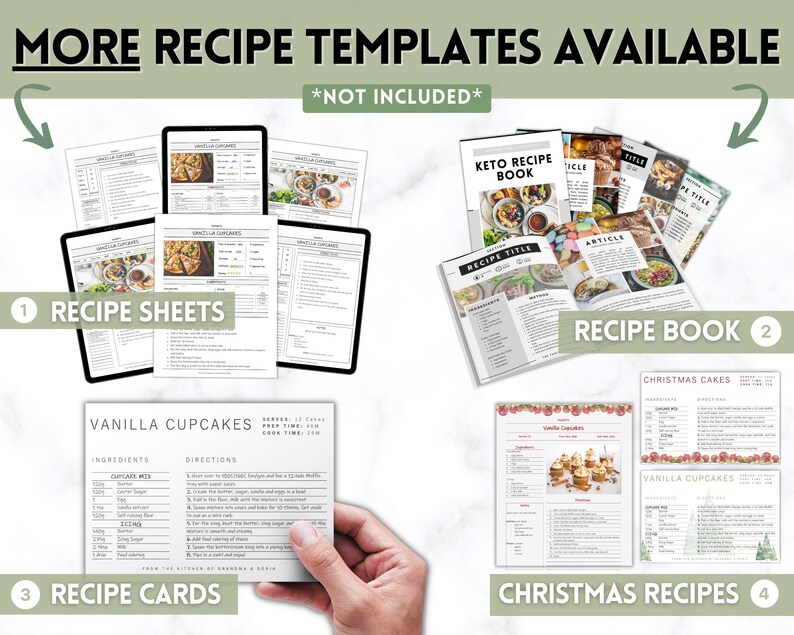 Recipe Model Text EDITABLE Recipe Card Template, Recipe Template, Recipe Cards Printable ...