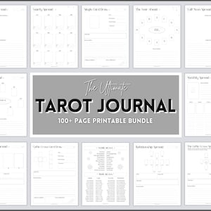 Tarot Journal, 100+ Pg Printable Tarot Planner Workbook, Daily Card Reading, Tarot Spreads, Tarot Deck Notebook, Witch, Grimoire, Oracle