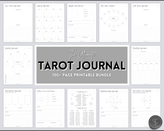 Minimalist Tarot Reflections Journal Printable, In-Depth Daily Card  Readings & Spreads Workbook, Tarot Planner – 135 Pages