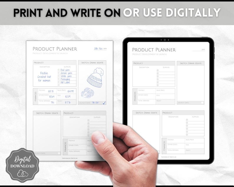 Product Planner Template, Small Business Plan, Printable Product Launch, Pricing, Packaging, Costs, Supplies, Inventory, Etsy Seller Listing image 6