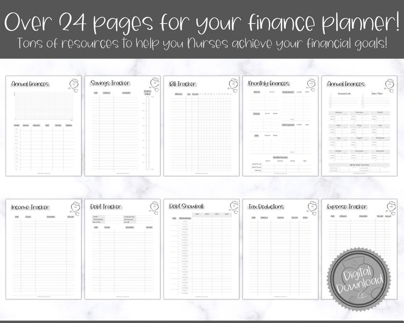 Ultimate NURSE Budget Planner Printable BUNDLE Financial Etsy