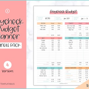 Paycheck Budget Planner, EDITABLE Budget by Paycheck Template, PDF Printable Budget Tracker, Finance Planner, Zero Based Budget Sheet Binder