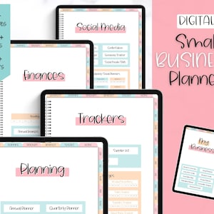 Digital Small Business Planner, Undated Trackers, Social Media, Finances, GoodNotes Digital Journal, Monthly, Weekly, Side Hustle, iPad