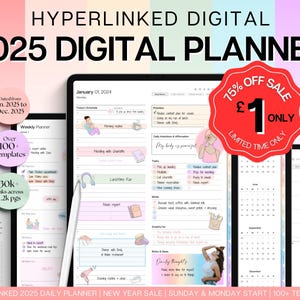 ¡Agenda digital colorida para 2025, EN OFERTA! Planificador GoodNotes, planificador diario, semanal, mensual, planificador de vida sin fecha, Notability, planificador para iPad