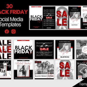 BLACK FRIDAY Social Media Templates. 30 Instagram & Facebook Canva Templates. Instagram Posts + Stories. Facebook Posts. Cyber Monday Sales