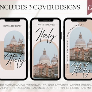 MOBILE Travel Itinerary Template, Digital Travel Guide, Weekend Trip Itinerary, Birthday, Girls trip, travel agent planner, Canva template image 8
