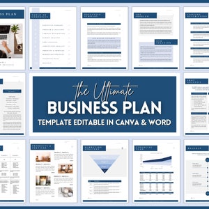 Business Plan Template, Small Business Planner Proposal, Start Up Workbook, Business Plan Analysis, Canva, Word, Side Hustle, EDITABLE Plan