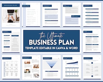 Business Plan Template, Small Business Planner Proposal, Start Up Workbook, Business Plan Analysis, Canva, Word, Side Hustle, EDITABLE Plan