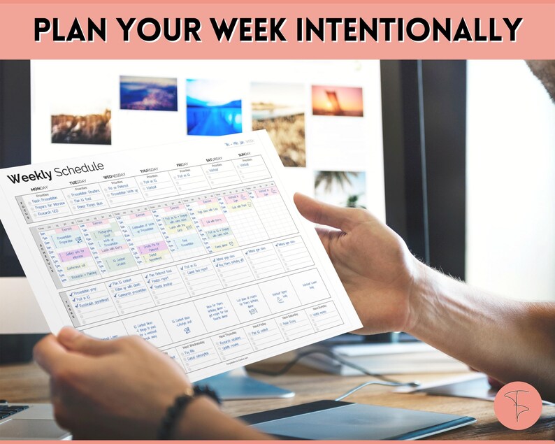 Handwritten Schedule Example Printable Weekly Schedule, to Do List, Weekly Checklist PDF, Minimalist ...