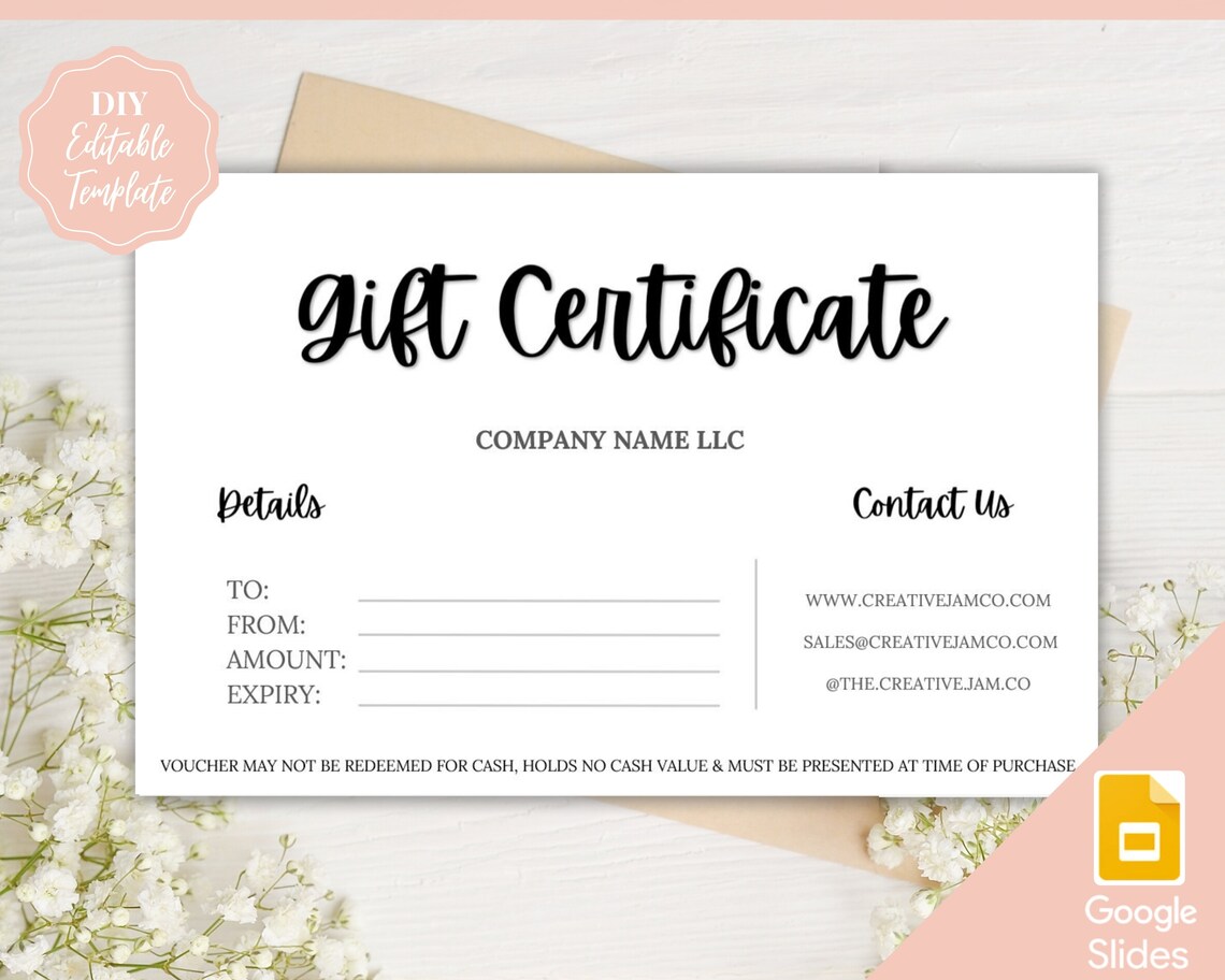 Gift Voucher Gift Certificate Template. Editable Gift Card - Etsy UK