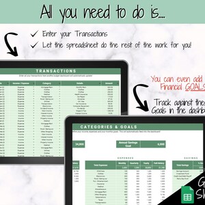 Monthly Budget Template, Google Sheets Budget Planner, Easy Budget Spreadsheet, Automated Paycheck Financial Planner, Expenses Savings Excel image 7