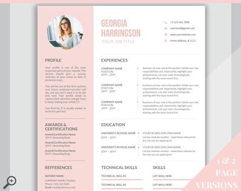Creative Resume Template Word. CV Template Professional, Modern Executive Resume Template, Clean, Minimalist Resume, Free Docs Bundle