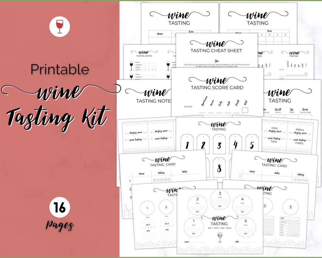 Wine Tasting Kit! Complete Guide to Blind Wine Tasting. Placemats ...