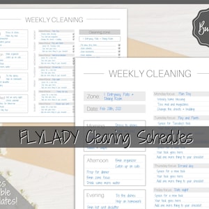 FLYLADY Putzplaner Bundle! Tägliche Routine, Kontrolljournal, Fly Lady-Zonen, Checkliste für die Reinigung, Reinigungsplan, wöchentliche Hausarbeit