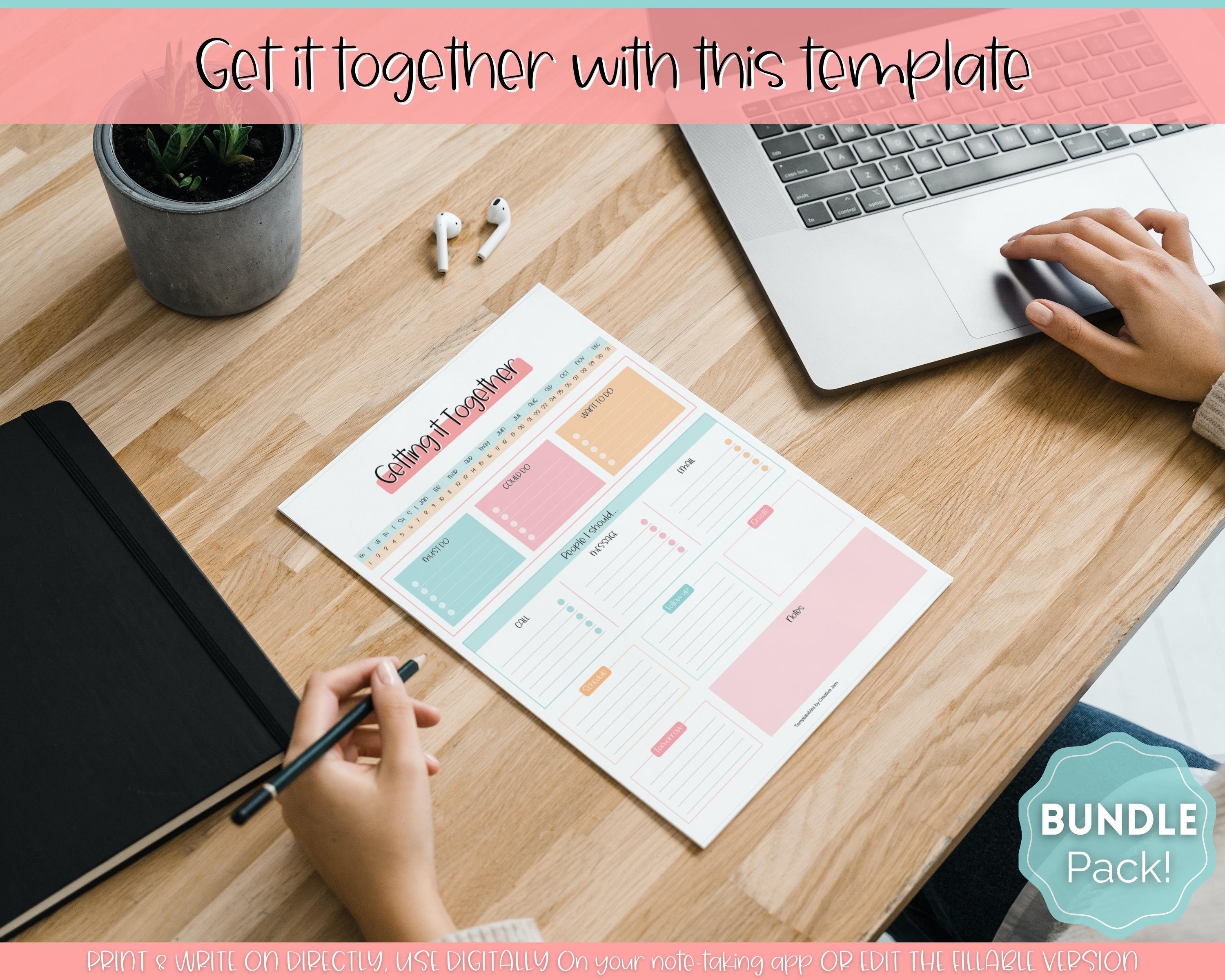 EDITABLE Brain Dump Template BUNDLE to Do List Printable - Etsy Canada