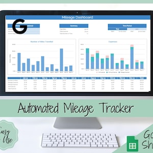 Mileage Tracker. Arkusz kalkulacyjny dla małych firm. Zautomatyzowany kalkulator dziennika przebiegu w Arkuszach Google, wydatki, odliczenia podatkowe, samochód, przebieg pojazdu