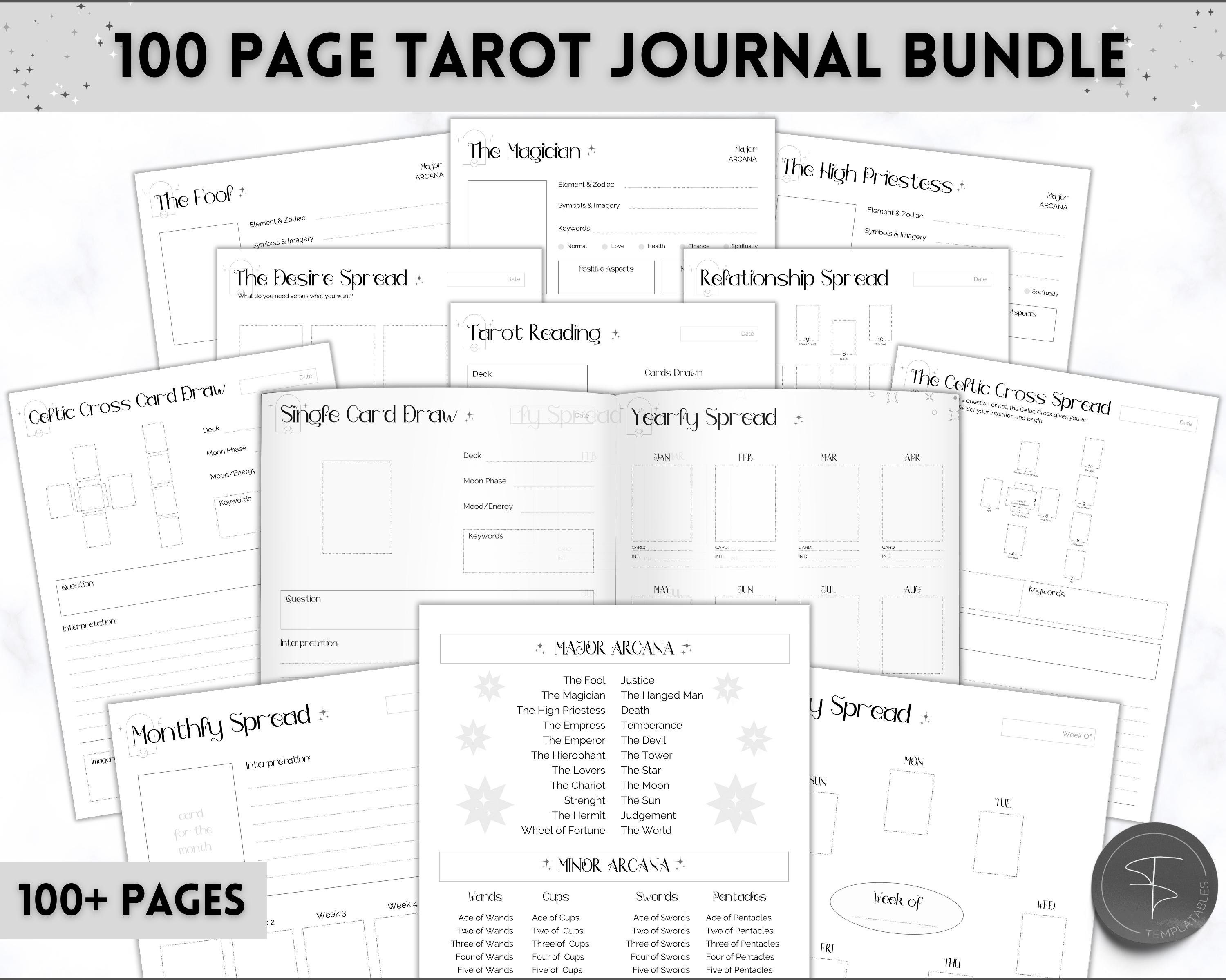 Month Ahead Tarot Planner Printable Monthly Tarot Spread Witchy