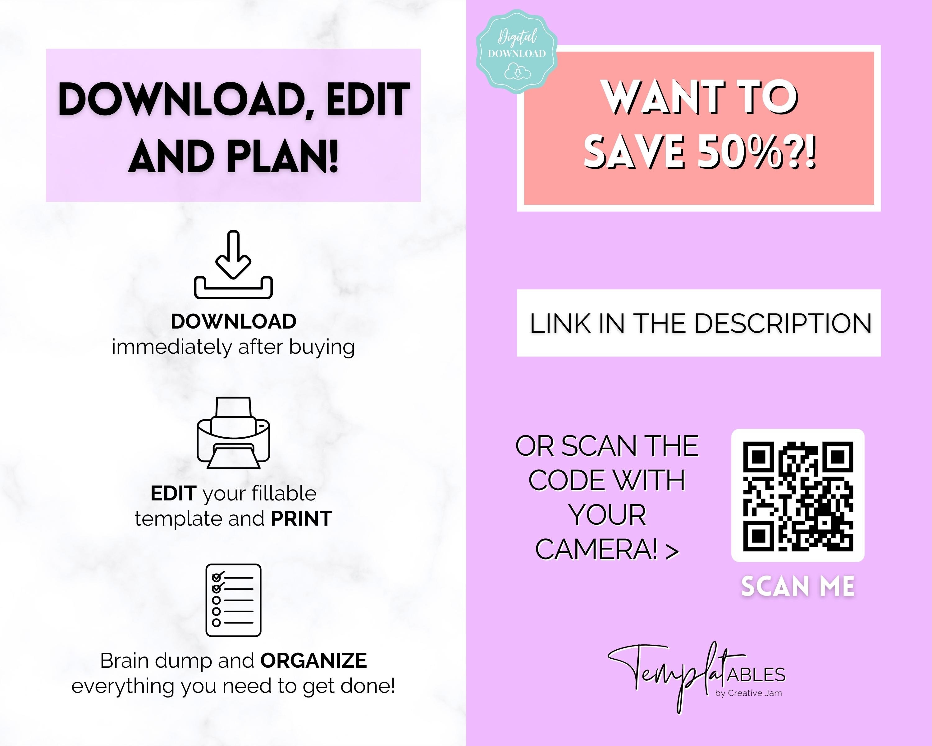 EDITABLE Brain Dump Template BUNDLE to Do List Printable - Etsy UK