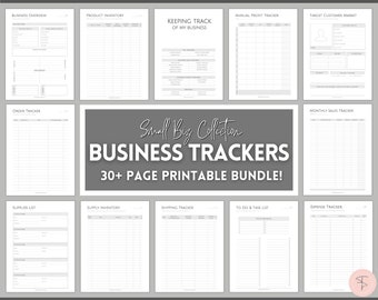 Business TRACKER BUNDLE, Order, Inventory, Income, Expenses, Bills, Profit, Sales, Etsy Shop, Reseller, Owner, Side Hustle Printable Planner